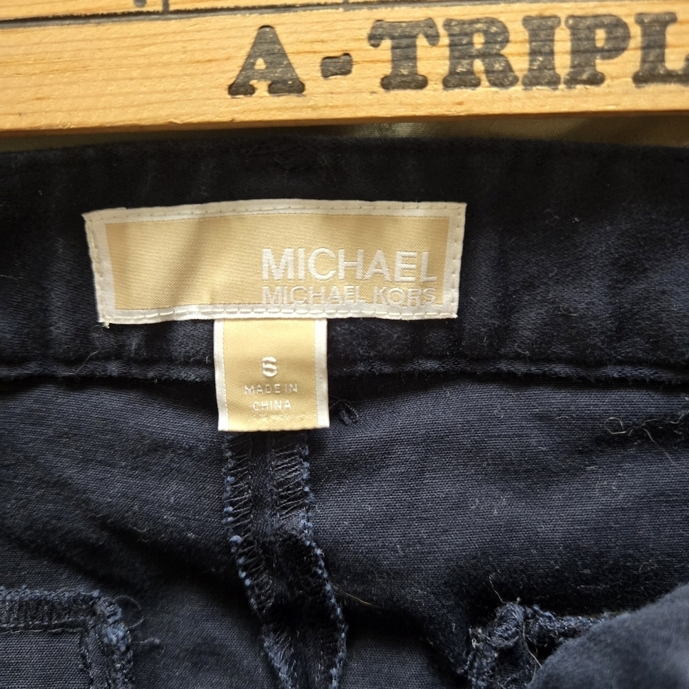 Micheal Kors Slim Fit Navy Blue Trousers - Picture 4 of 8